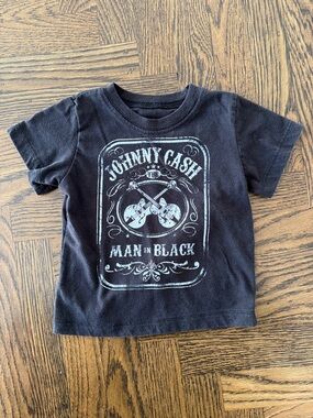 Johnny Cash 'Man in Black' Black Kids Graphic Tee Size 18 Months
